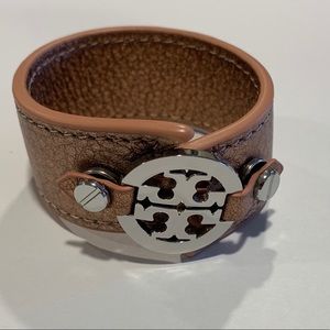 Tory Burch rose gold leather bracelet